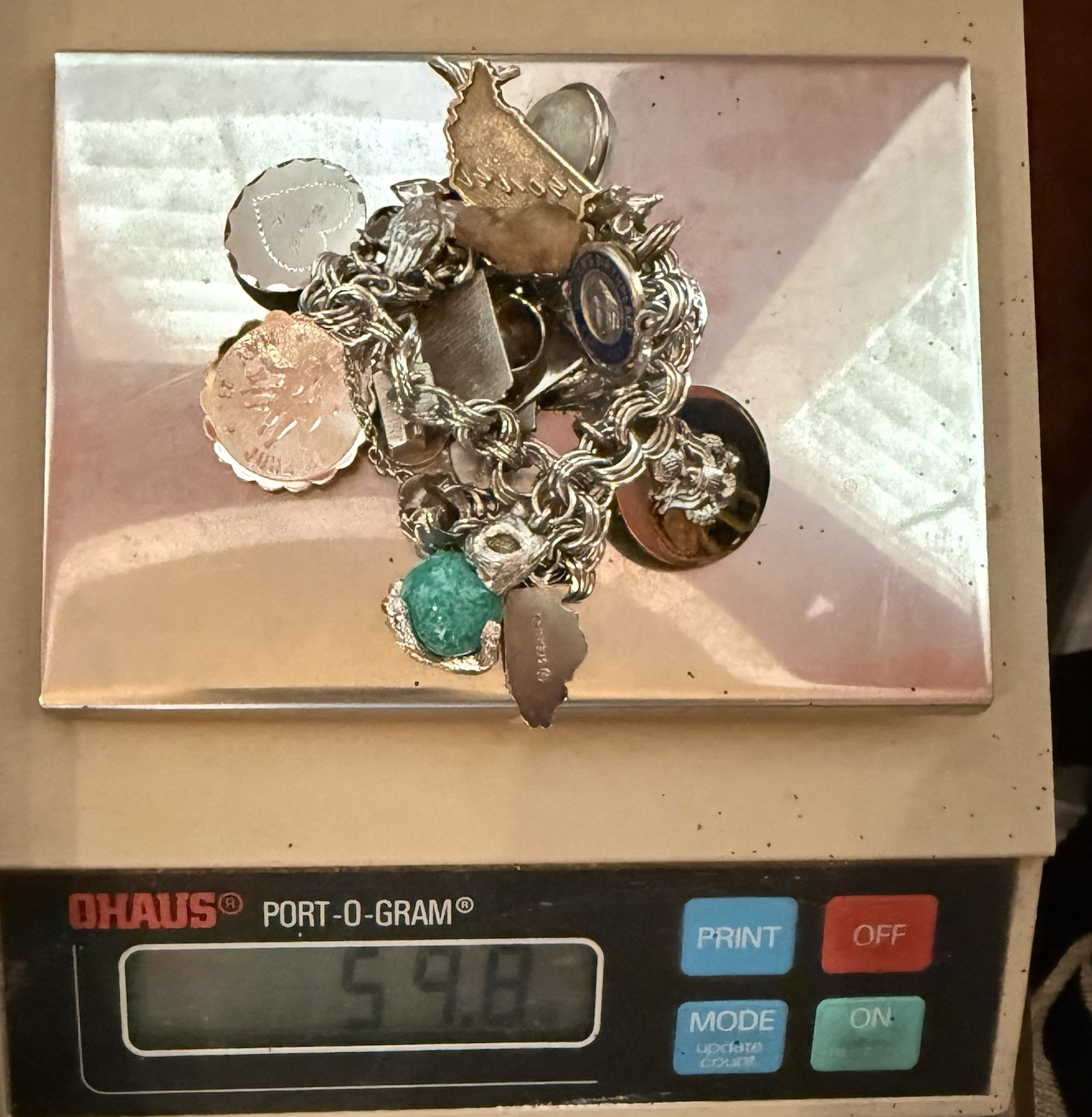 Sterling Silver Vintage Loaded Charm Bracelet – wt 64 Grams