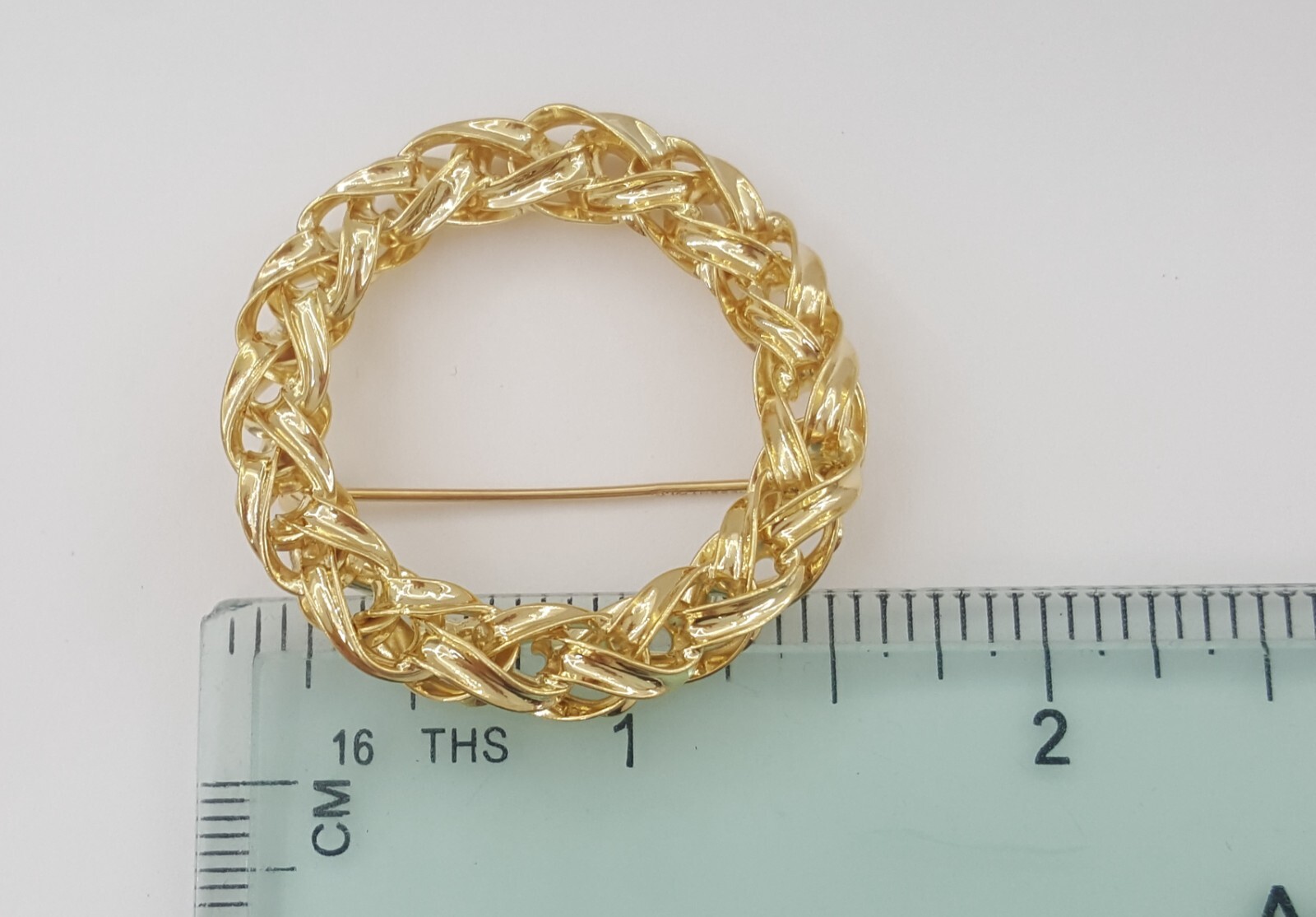 Tiffany & Co Vintage Circle Brooch Pin 14K Yellow Gold 12.8g 1.53″ 1970’s