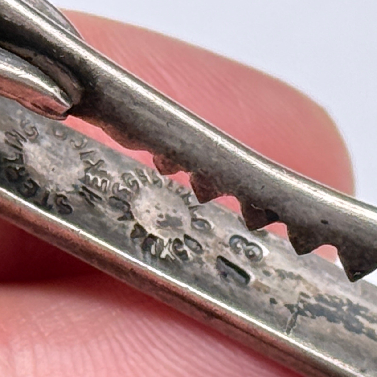 Vintage Modernist Los Castillo Sterling Silver Tie Clip