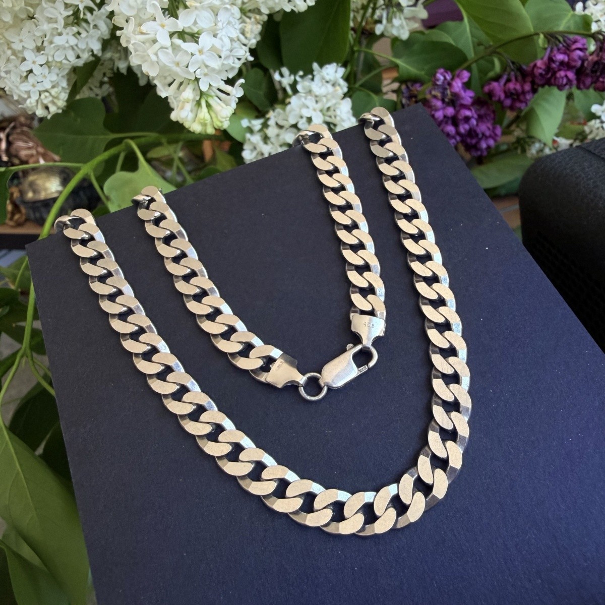 Vintage 925 Sterling Silver Men’s Curb Chain Necklace Jewelry Unisex Statement