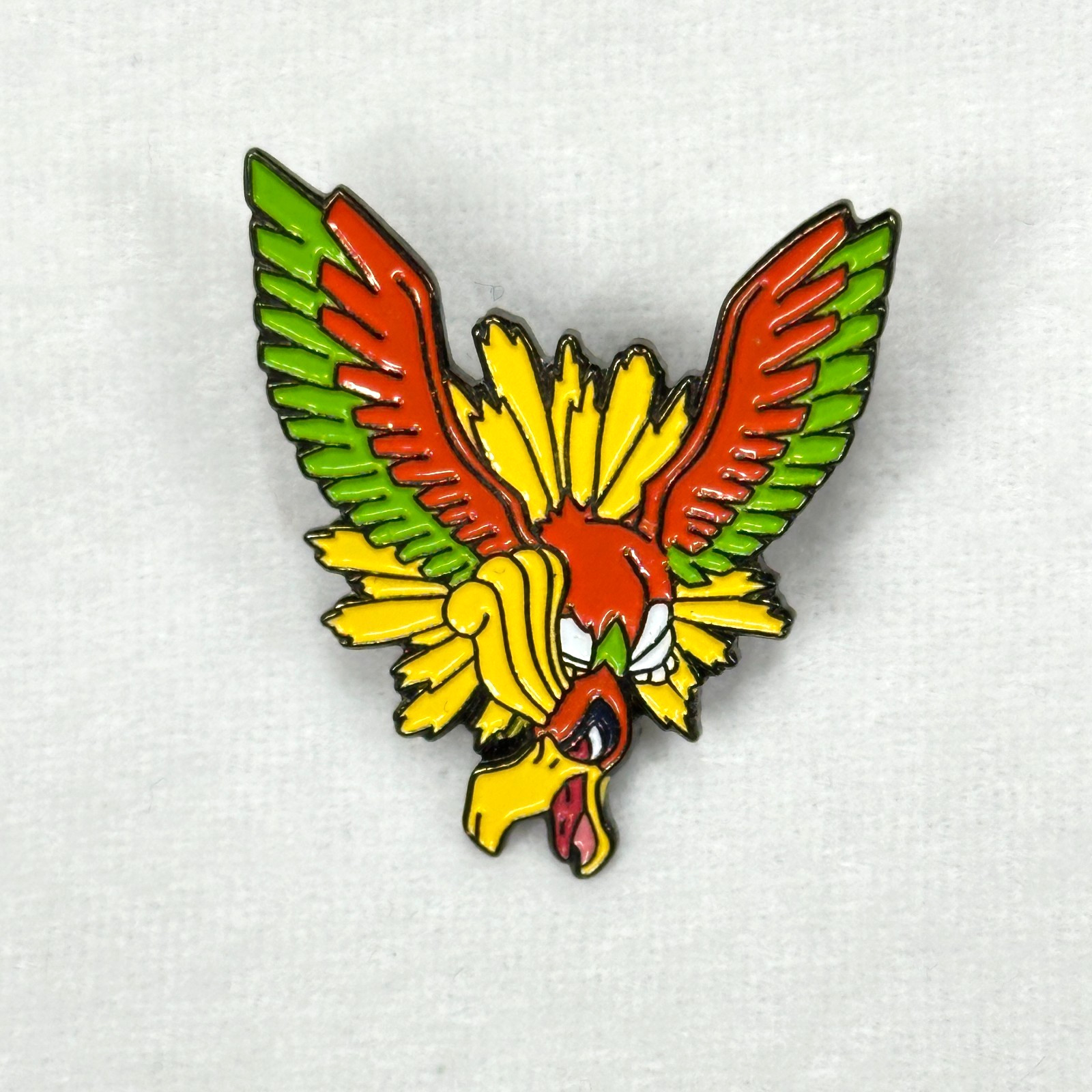 Colorful Enamel Vintage Nintendo Pokémon Ho-Oh Pin Badge GR/GF Stamped on Back