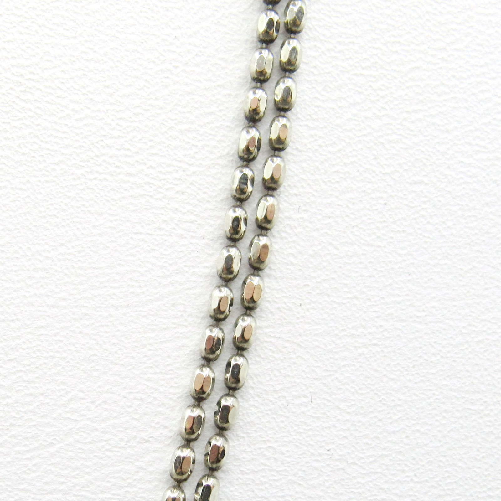 VINTAGE STERLING SILVER 925 SILPADA CHARM BEADED STATION 32″ 1.5 MM NECKLACE