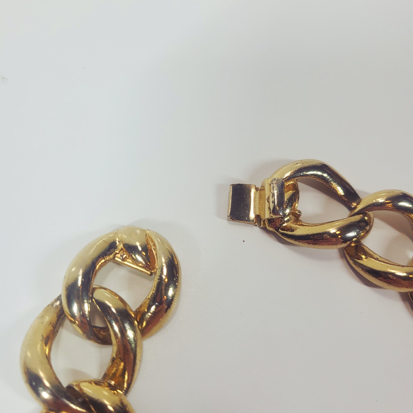 Vintage 80s Gay Boyer Signed Twisted Curb Link Collar Necklace Heavy Statement