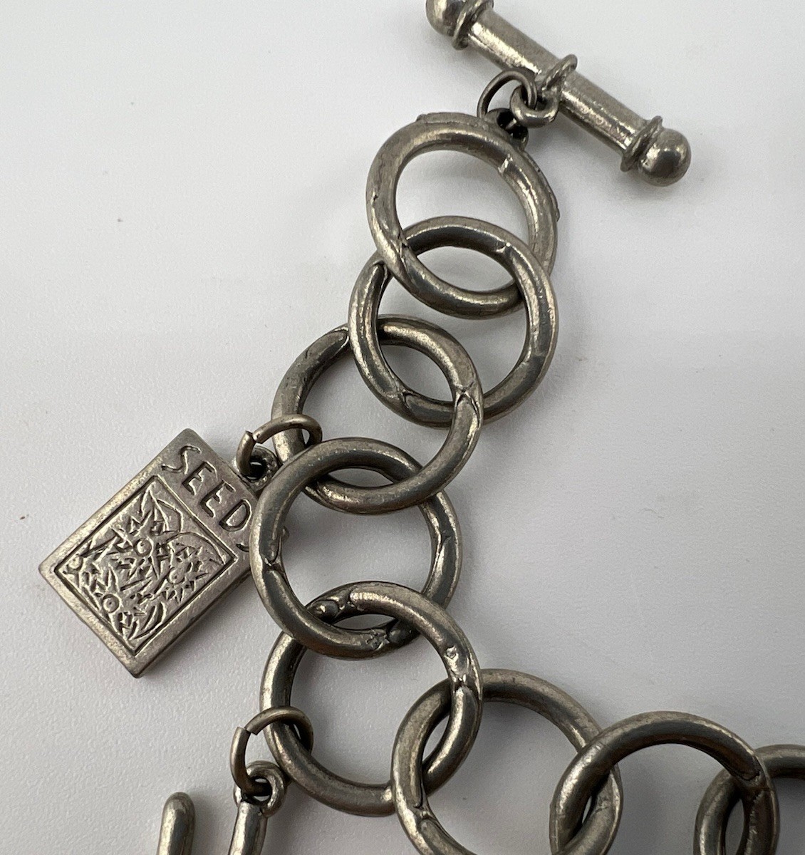 Vintage Gardner Gardening Heavy Pewter Charm Bracelet – Signed Clift
