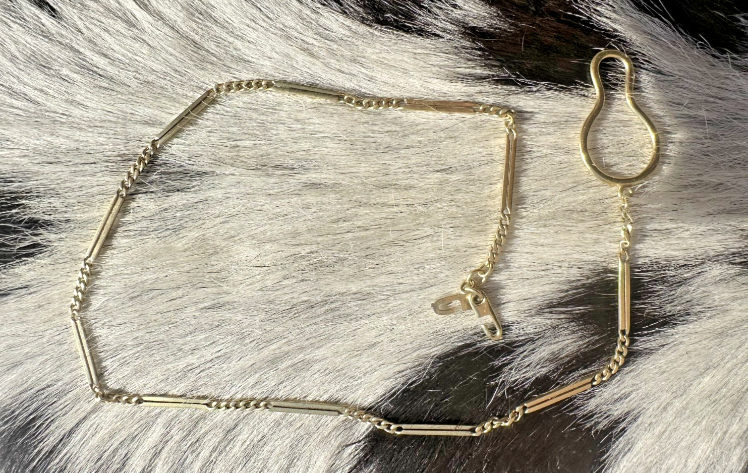 🫖 Rare 14k Yellow Gold Vintage Signed Tiffany & Co Bar Watch Chain Sister Clasp
