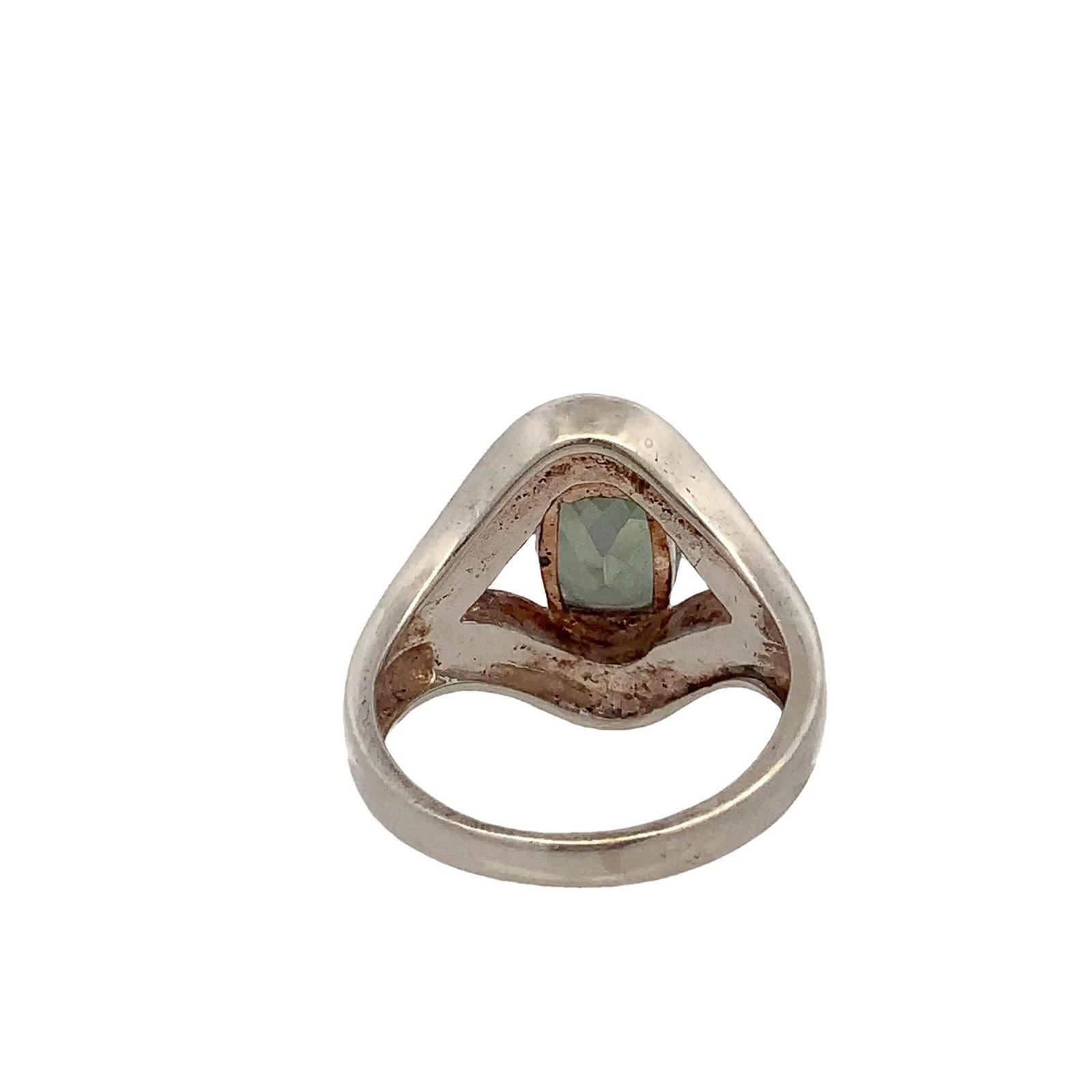 Mystic Topaz and Blue Fire Opal Inlay Vintage 925 Sterling Silver Ring sz 7 1/2
