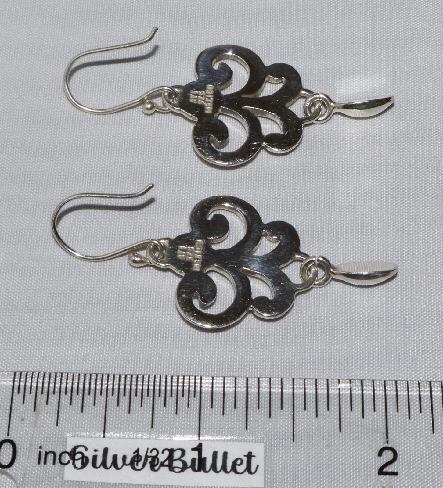 Vintage Sterling Silver ATI Filigree Scrolled Dangle Earrings 10 grams