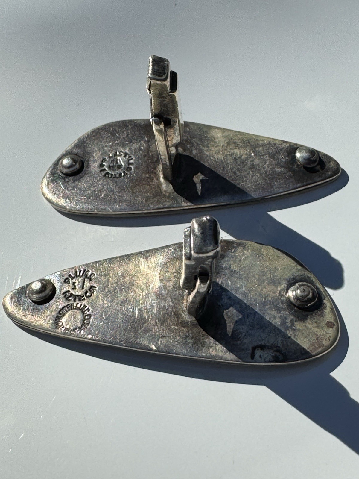 Sterling Silver LOS CASTILLO jaguar cufflinks vintage