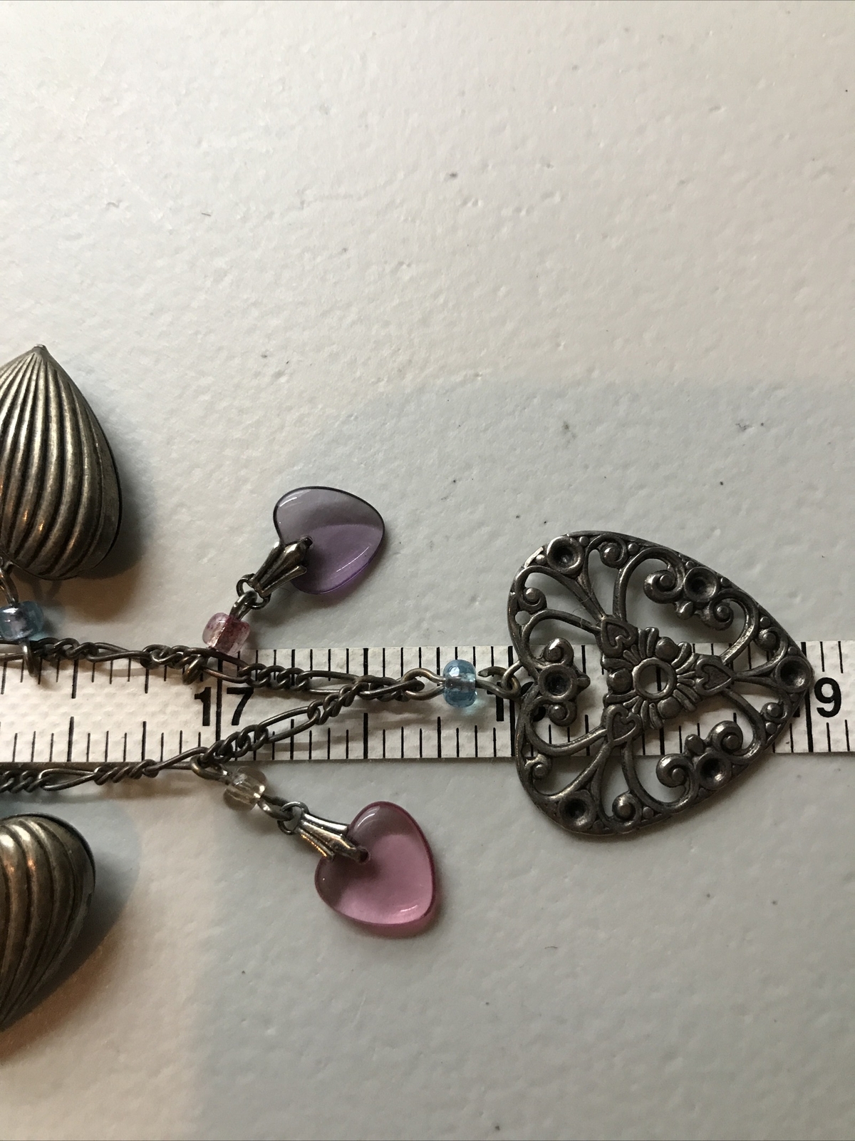 Vintage Glass Works Studio Glass & Silver Charms in Multi Colors Necklace 23