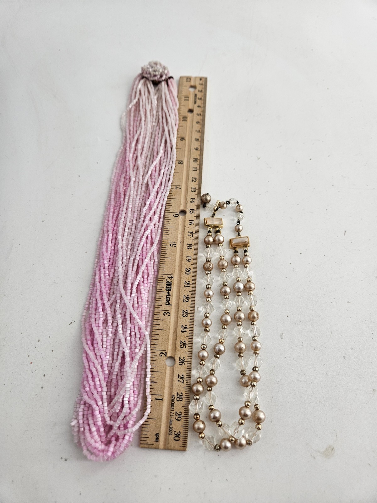 Vintage Estate Multi Strand Beaded Necklace Lot Mixed Materials And Styles