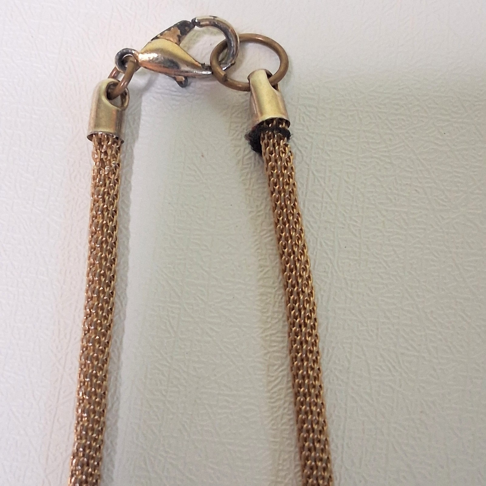 Gold Tone Mesh Chain Necklace Jewelry Minimalist Vintage