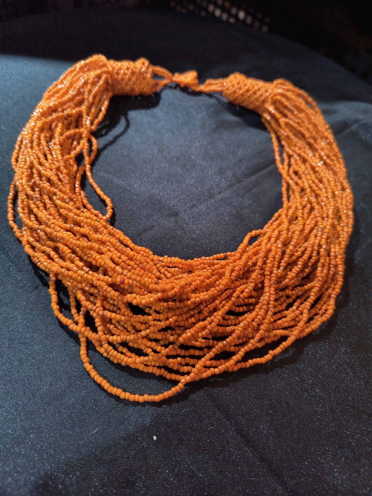 VINTAGE 16″ Italian 40-Strand HAND MADE Genuine CORAL BEADED NECKLACE 137g