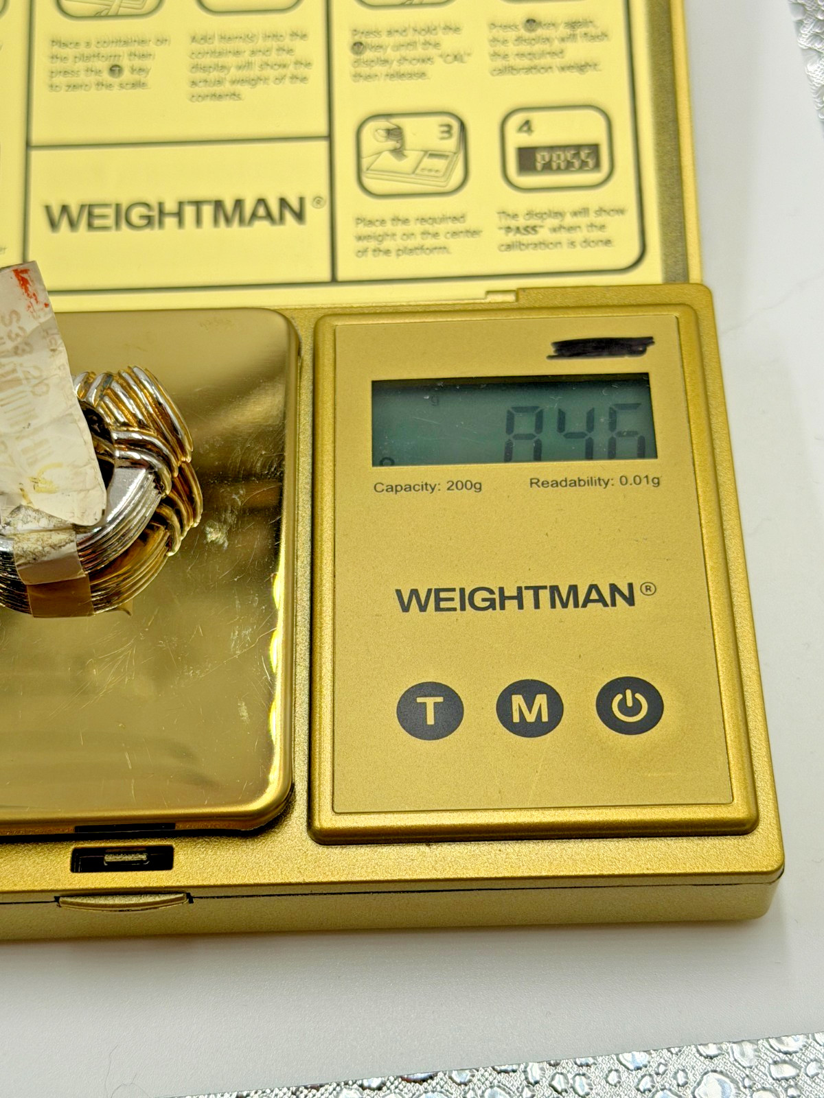 Vintage Ring UTI 925 Home Shopping Network HSN Mixed Metal Bezel Chunky Size 6