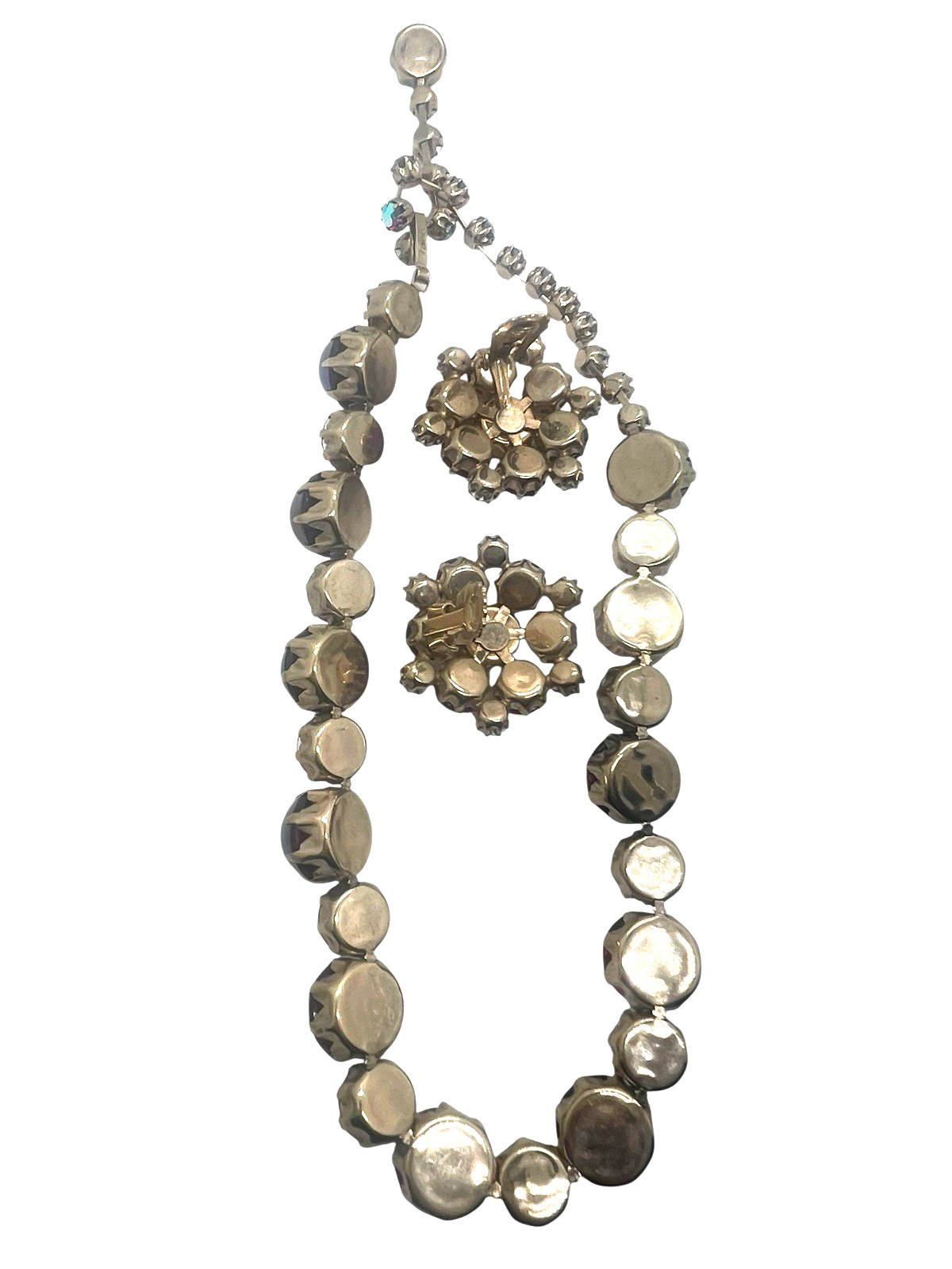 Incredible Fenichel Bubble Glass Iridescent Ruby Red Necklace & Earring Set