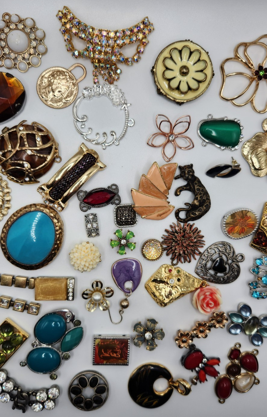Craft Jewelry Pieces Junk Drawer Lot 50 Different Pieces