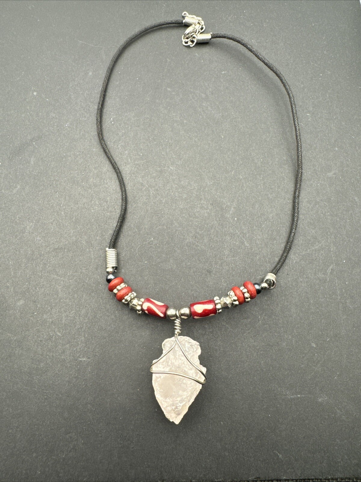Beautiful Cord Quartz Necklace Stunning Vintage 17”