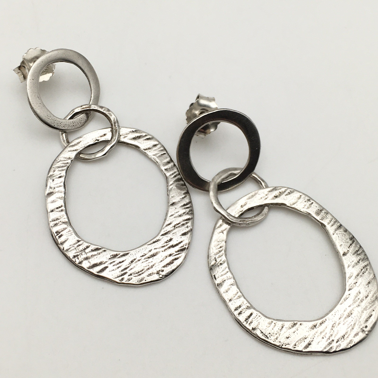 Vintage Sterling Silver SILPADA Interlocking Circles Earrings Marked 925 #19