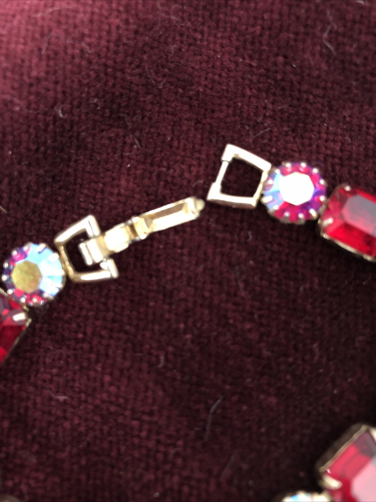 Weiss Rhinestone Bracelet Emerald And Round Cut Purple And Pink Rhinestone