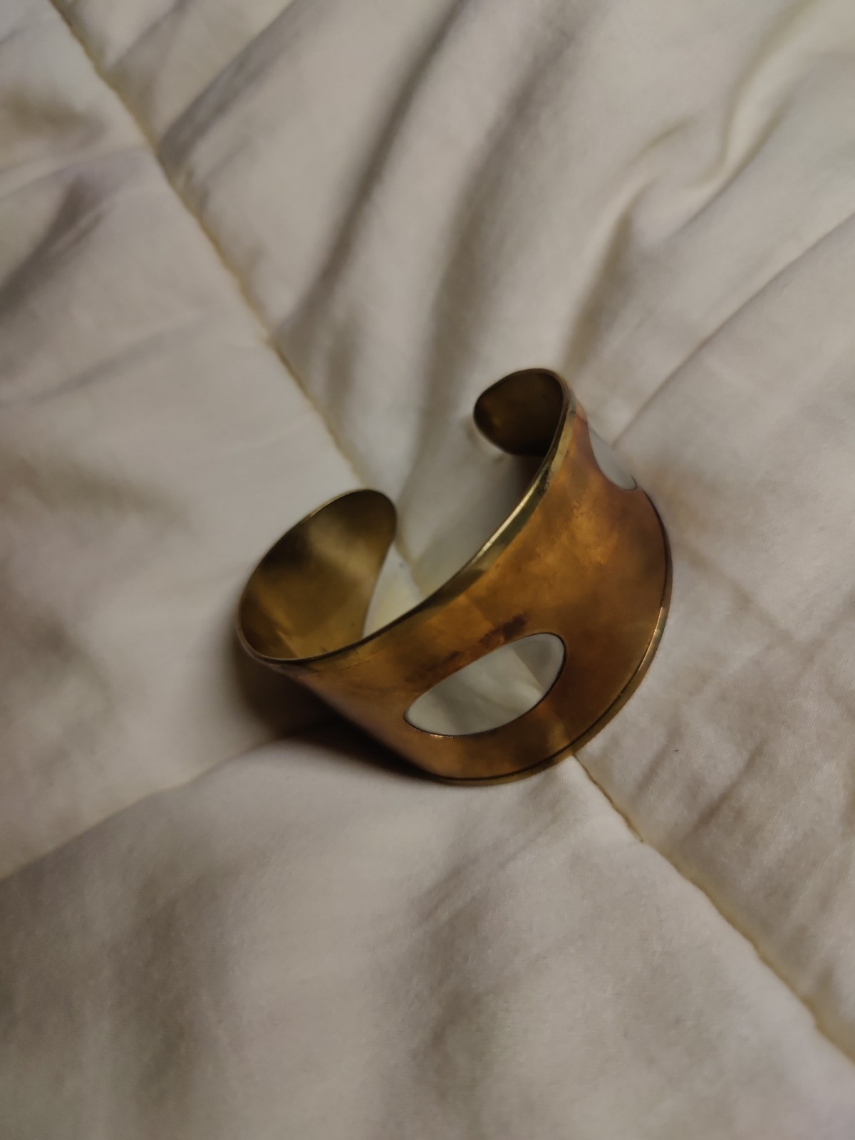 Vintage Modernist Brutalist Cuff Bracelet Copper Brass Silver Artisan