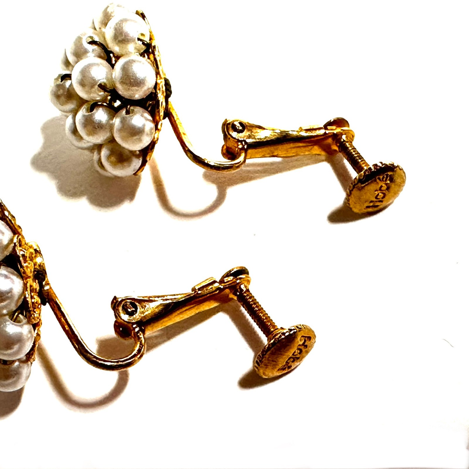 Vintage Hobe Faux Pearl Cluster Earrings Combo Clip On Screw Back Old Money