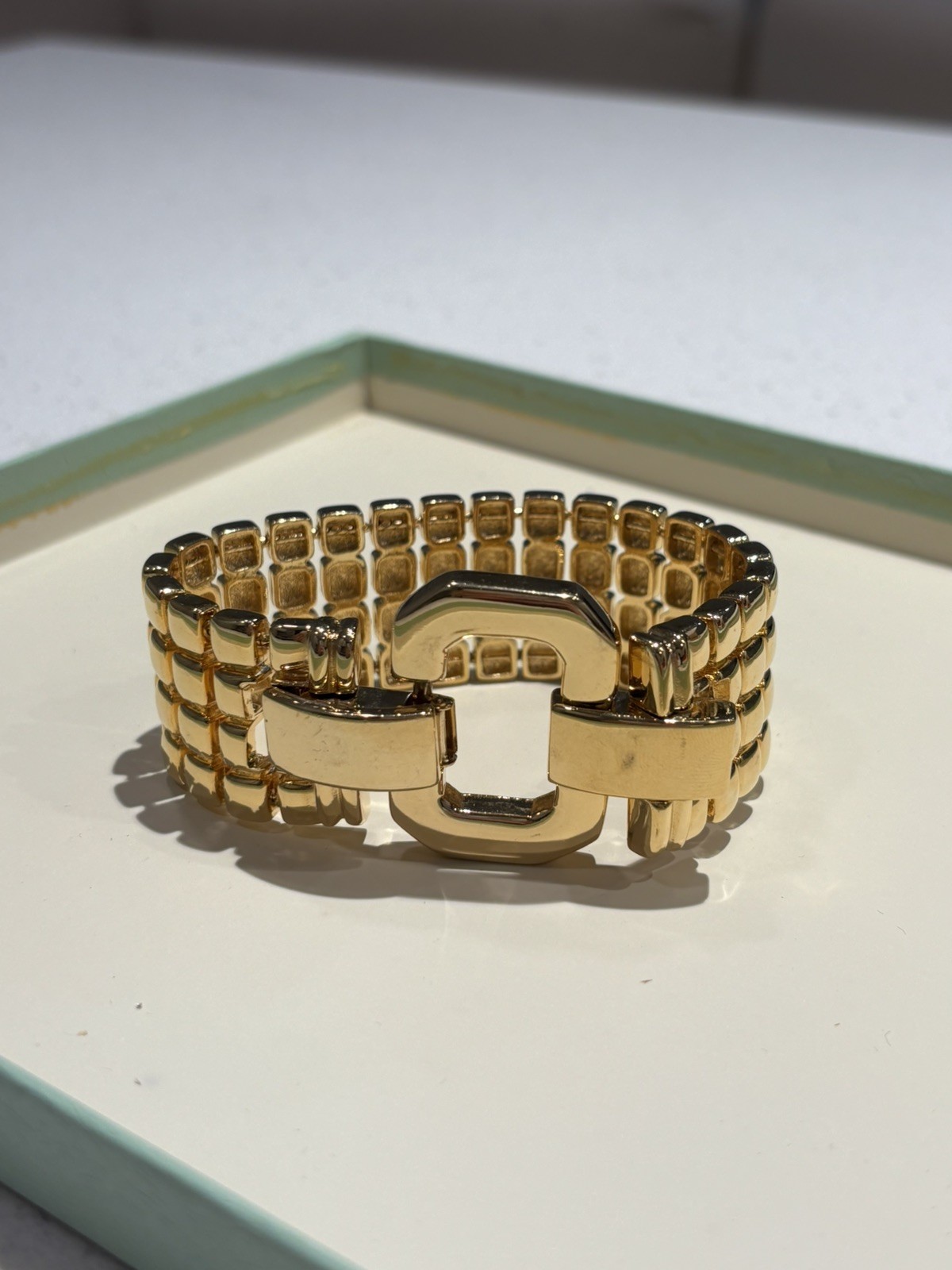Vintage Bracelet JOAN RIVERS Wide Chain Buckle 7.75″ Designer Fashion Jewelry