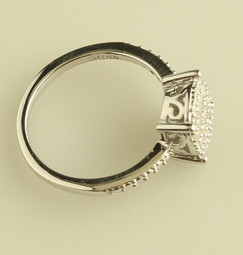 Vintage Sterling Silver DBJ 925 China diamond cluster ring