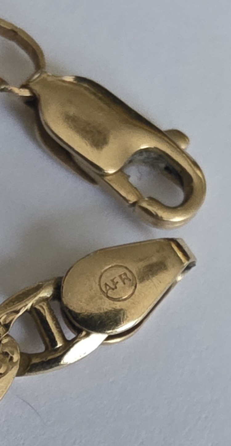 FIGARO Made In Italy 14k Yellow Gold, 7.25″L 4.59g