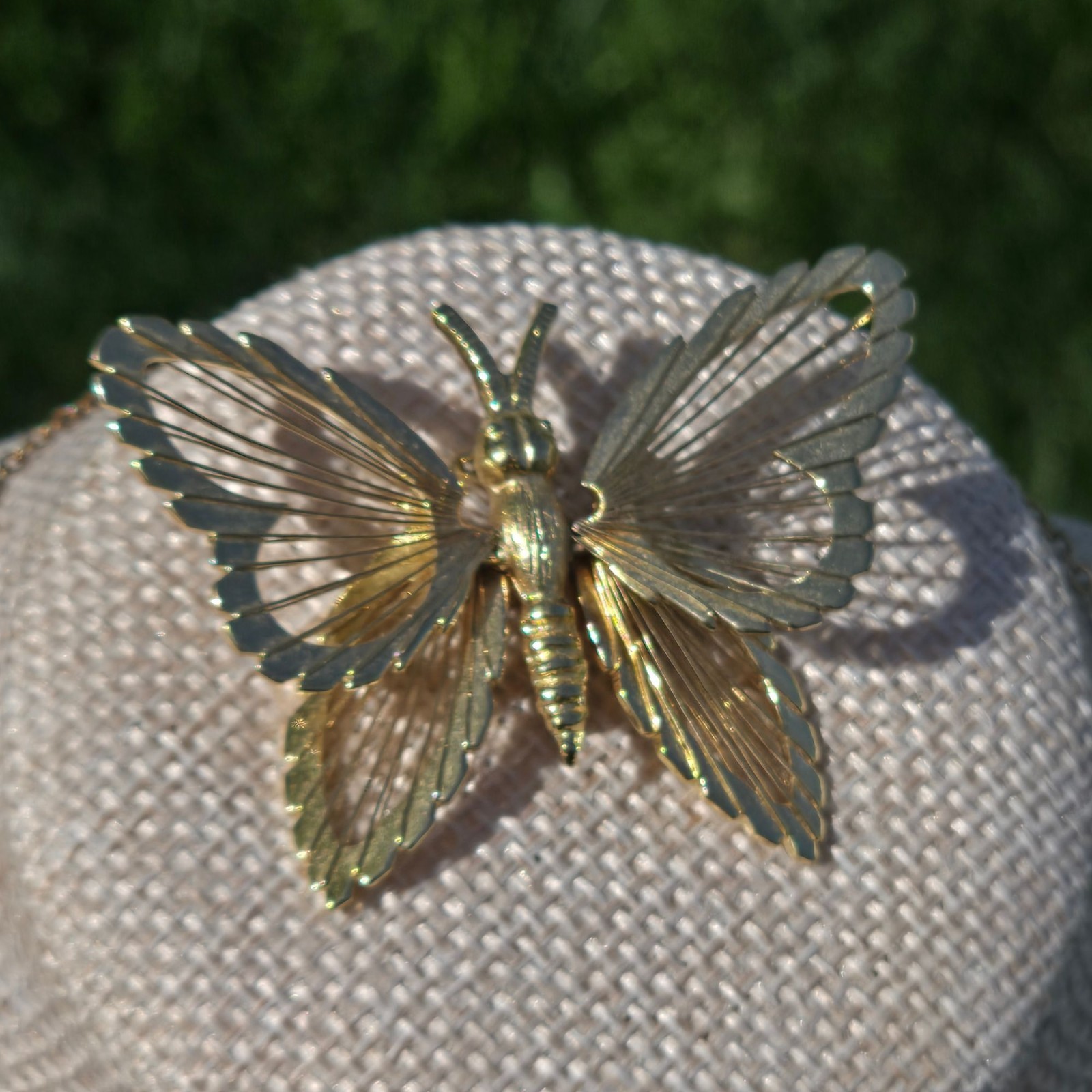 Vintage Monet Butterfly Brooch Gold Tone signed Pin Statement Minimalist jewelry