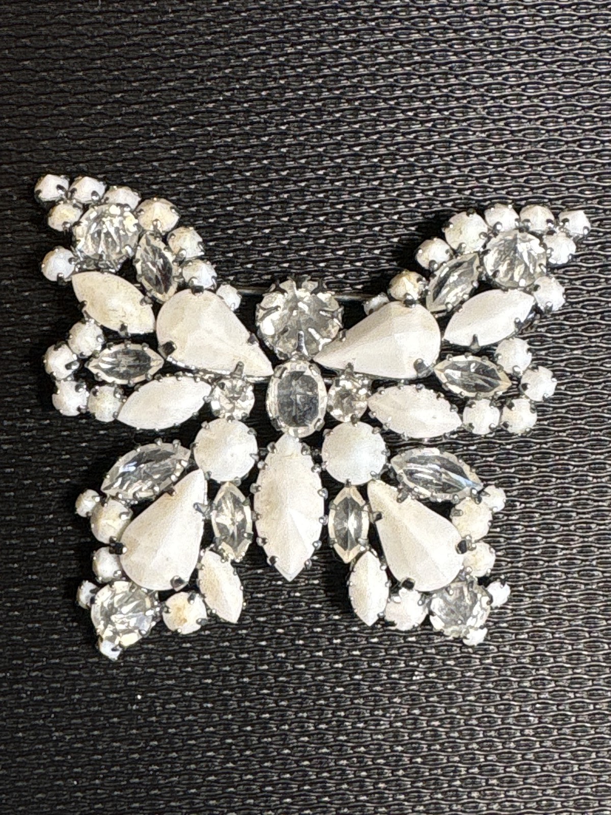 Austrian Rhinestone Butterfly Brooch Pin (1950s-1960s)
