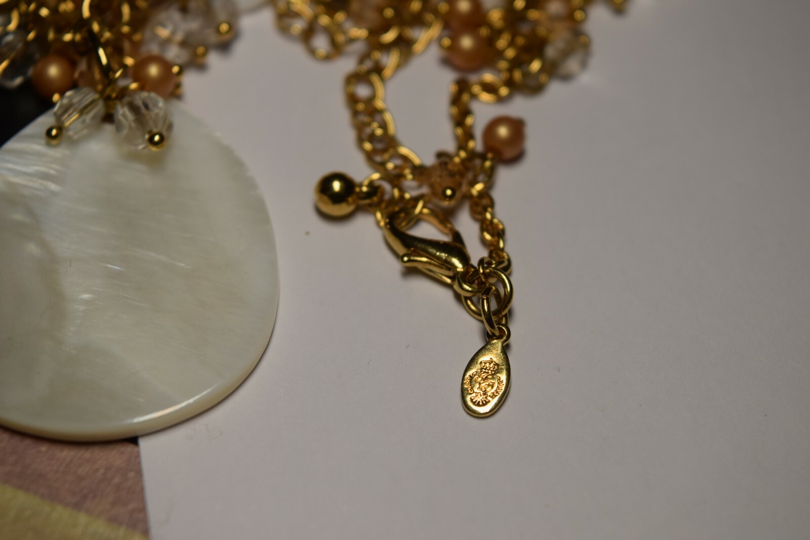 Signed PD Premier Designs shells and beads necklace