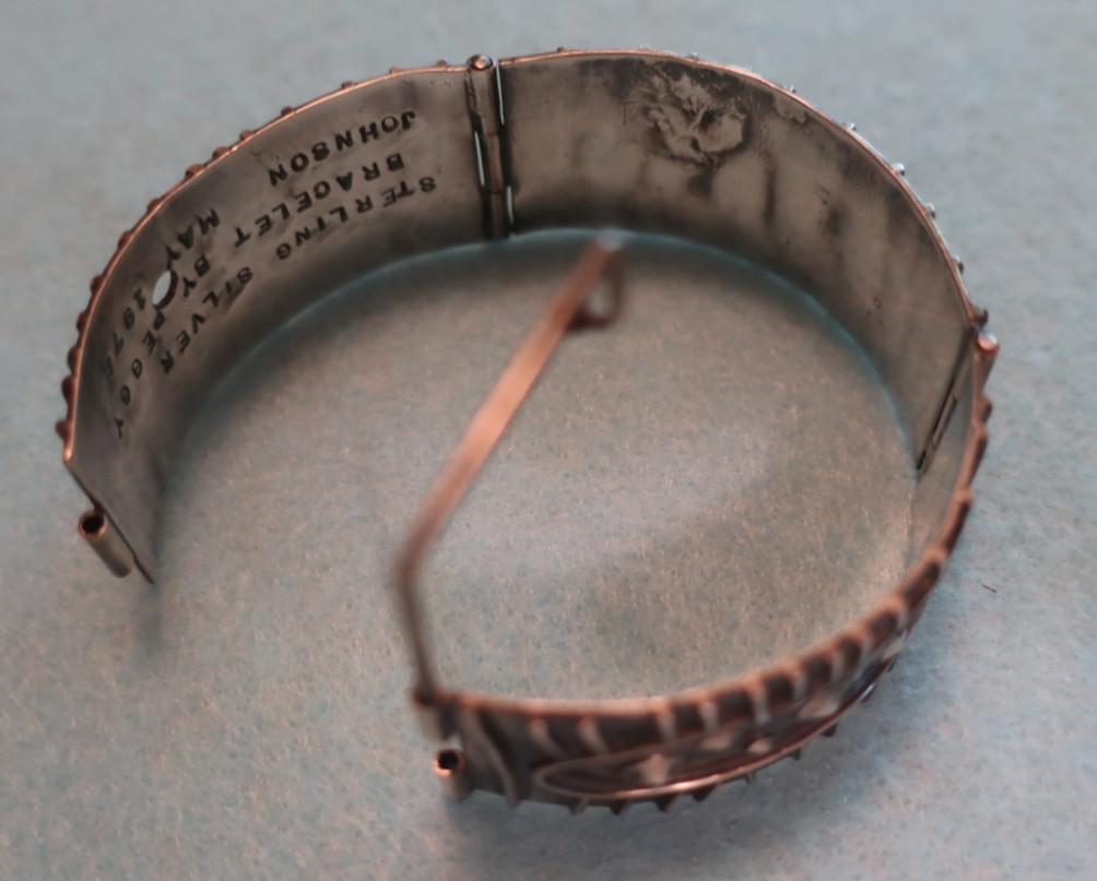 Vintage Segmented Sterling Cuff Bracelet; Made in USA by Peggy Johnson, May 1978