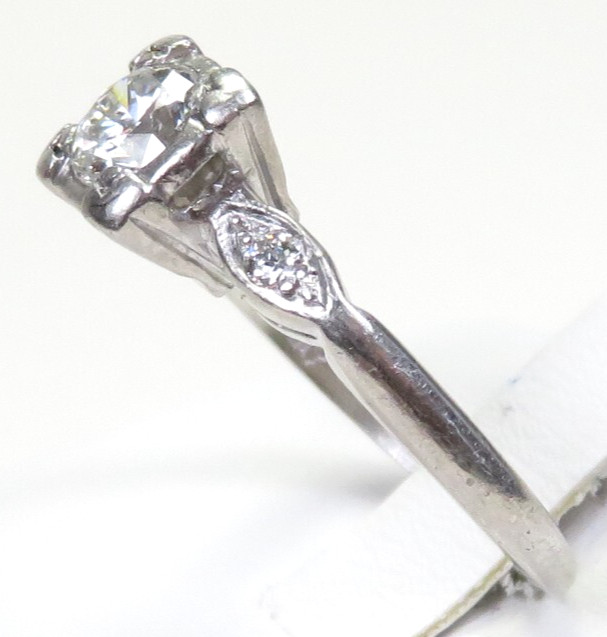 Antique 1920’s Diamond Engagement Platinum Ring Size 6 UK-L1/2 EGL USA Art Deco