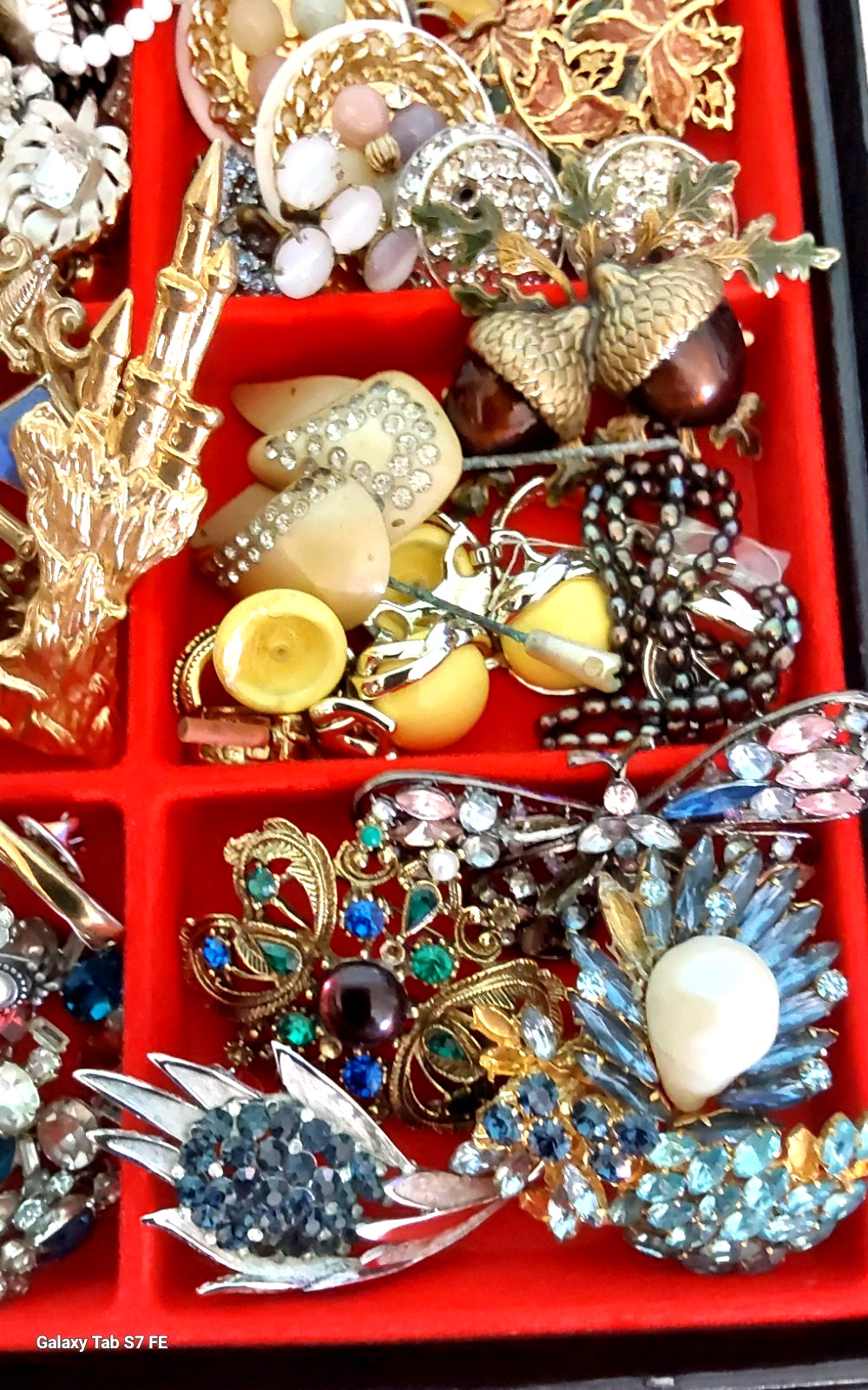 Vintage Rhinestone Necklace Brooch Earring Unique Mix Few Signed Repair Lot