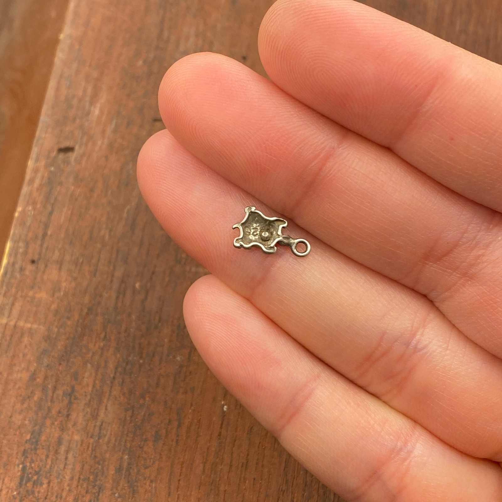Vintage 925 Sterling Silver Turtle Petite Tiny Small Pendant Bracelet Charm