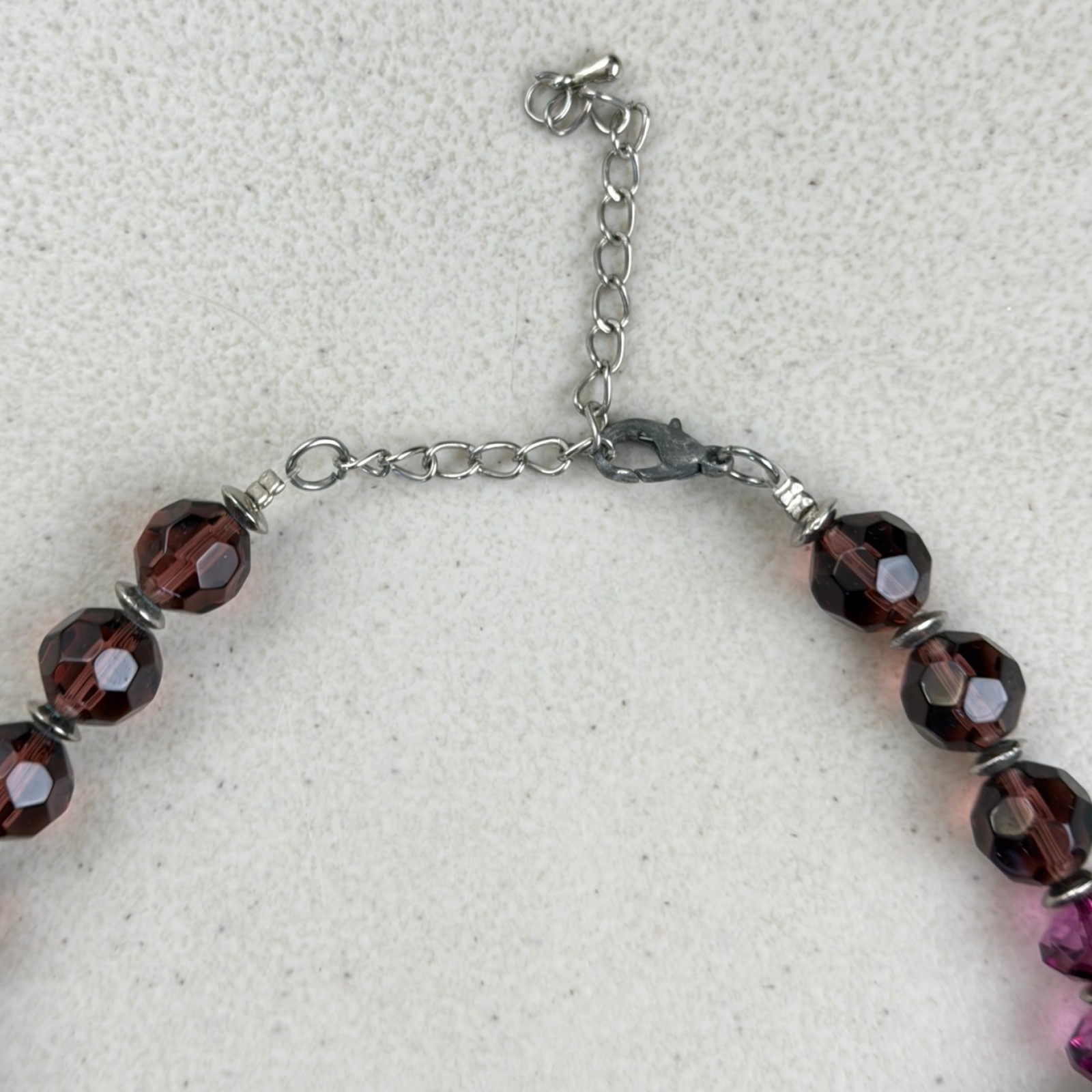 Vintage Beaded Statement Necklace: Purple Red Blue Tones Mixed Bead Design