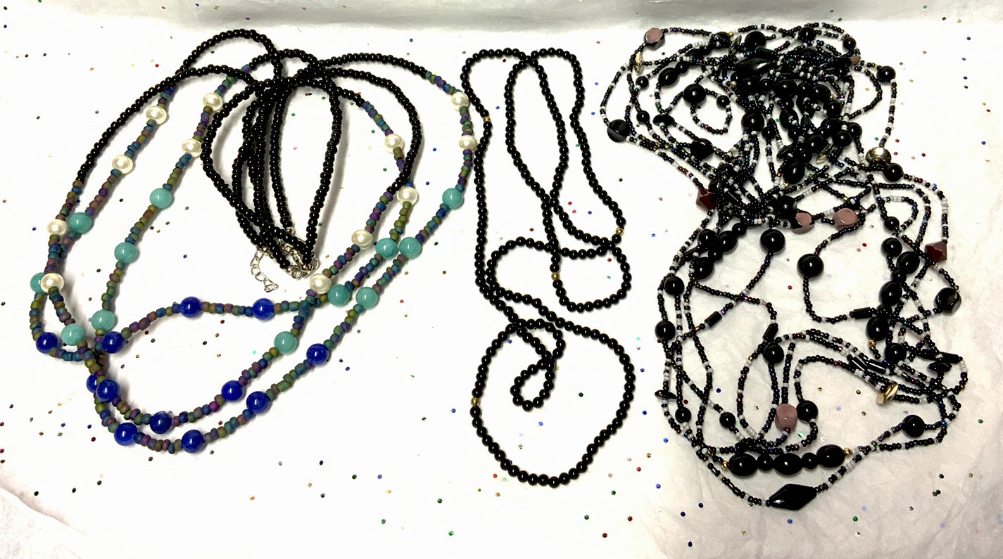 Vintage To Mod Faux Pearl/Lucite/Plastic/Acrylic Glass Bead+ Necklace 15~Lot
