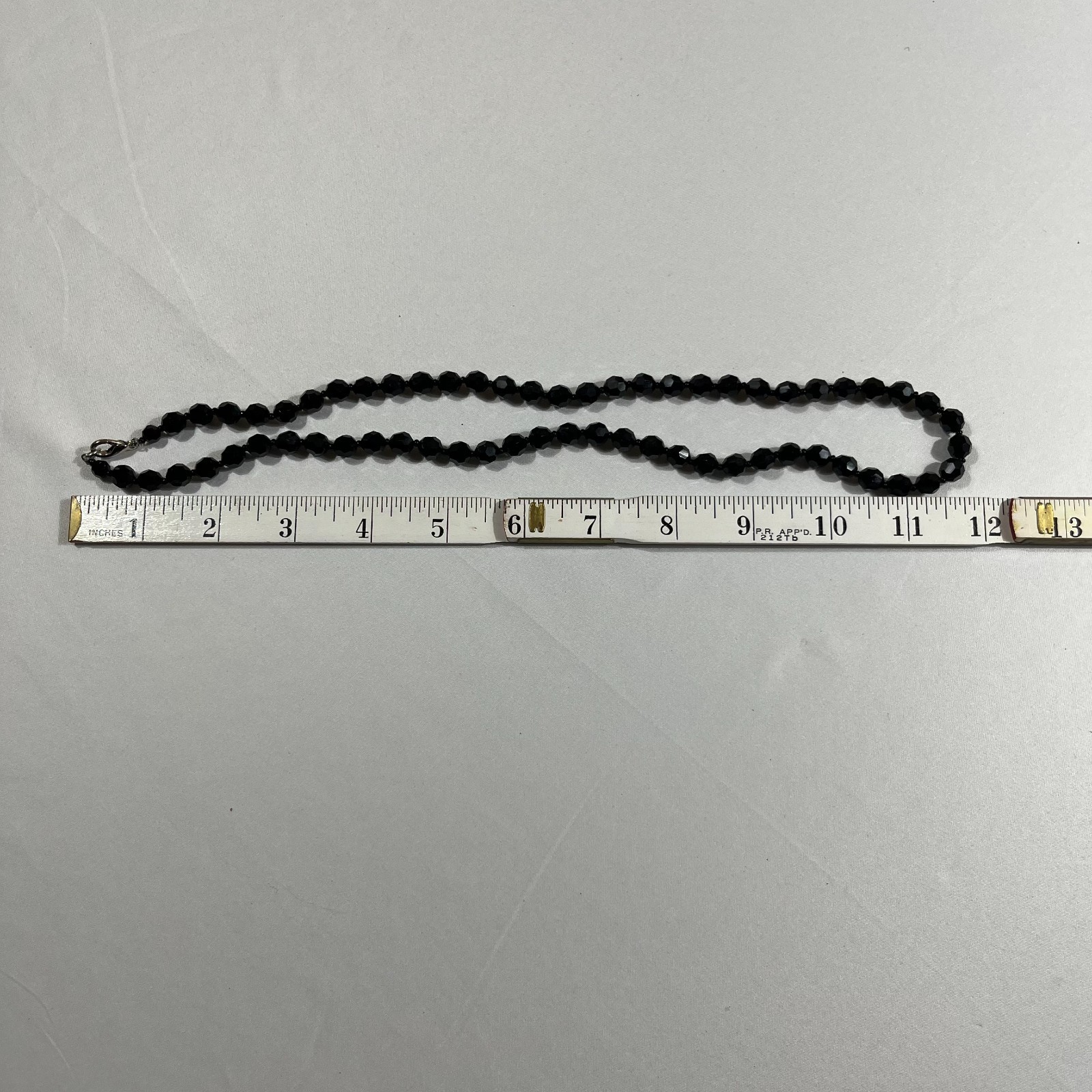 Vintage Black Faceted Glass Beaded Necklace Choker Whimsygoth Goth 24 Inch
