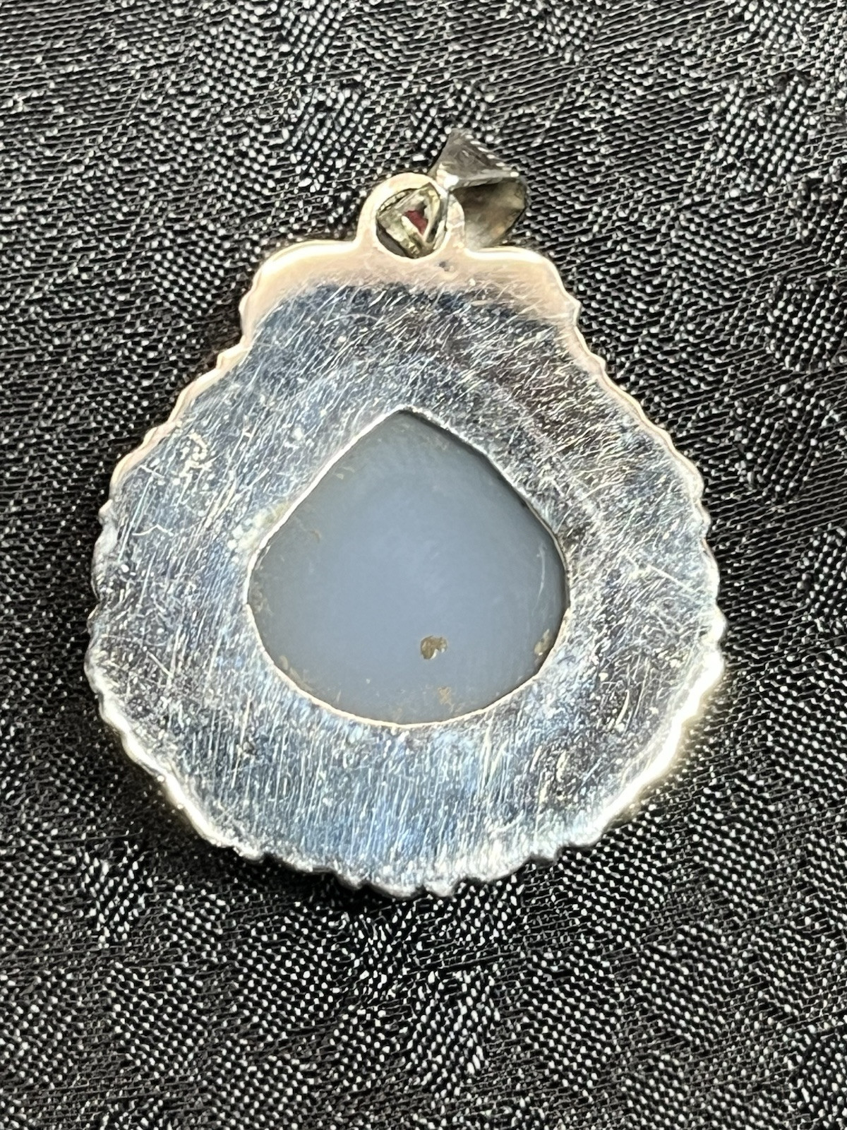 Vintage 925 Sterling Silver MCM Pendant With A Gold & Red Drusy Stone 7.3g