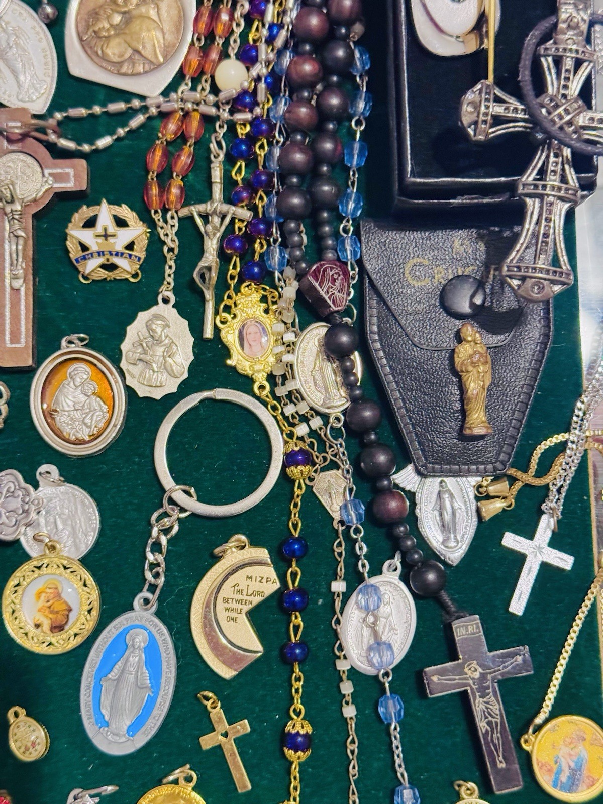 Vintage Modern Religious Cross Necklace Jewelry Lot 120+ Italy Germany Bethlehem
