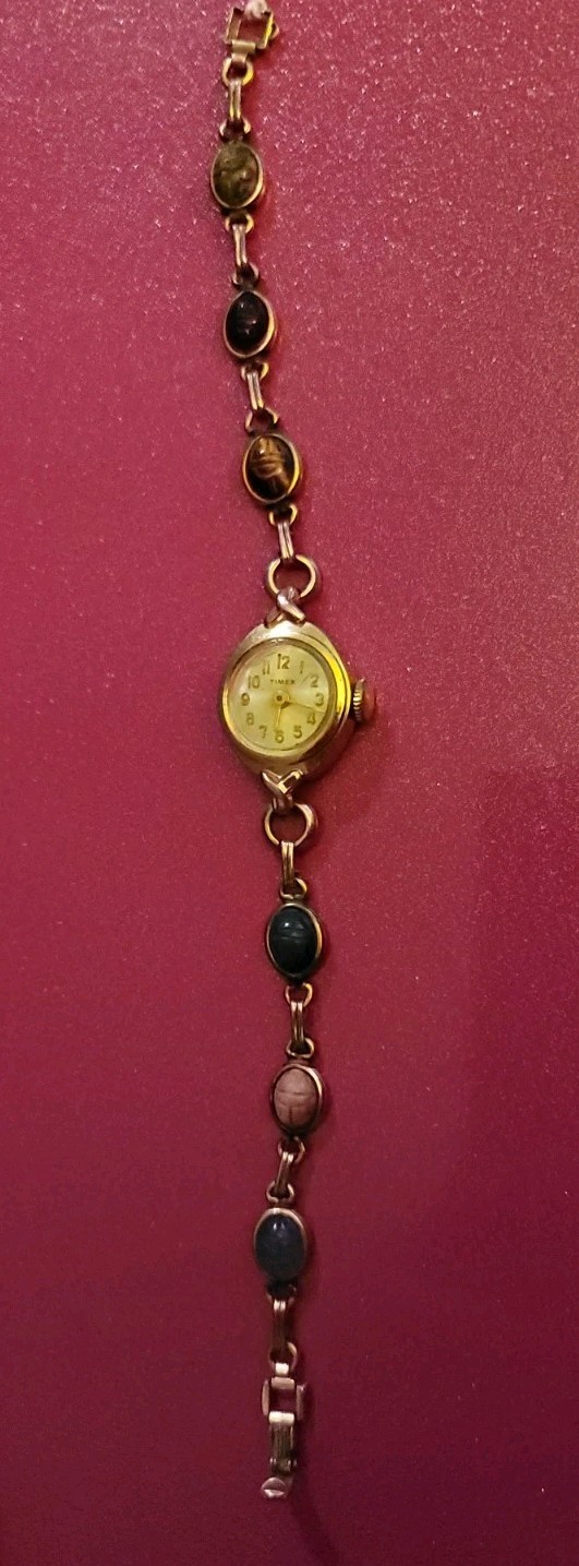 Vintage 1950-1960 Timex Manual Working Watch 12kgf Egyptian Scarob- Bracelet