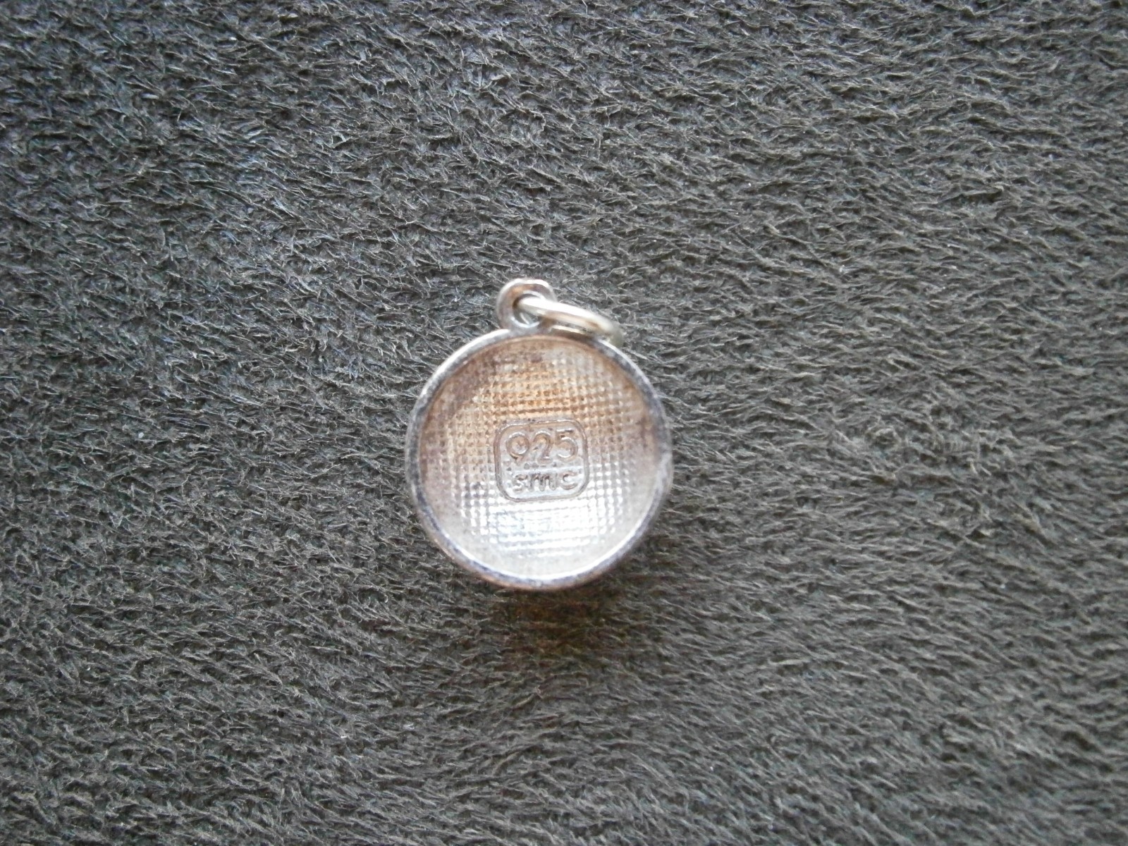 Soccer Football Vintage Half Round Sterling Silver Enamel Bracelet Charm 1.2g