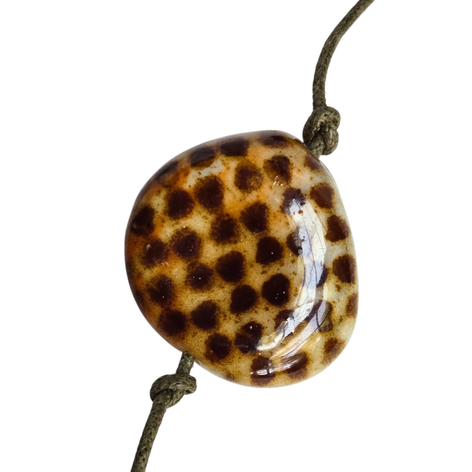 Chunky Earth Tone Ceramic & Marbled Acrylic Knotted Beads Long Necklace Boho 38″