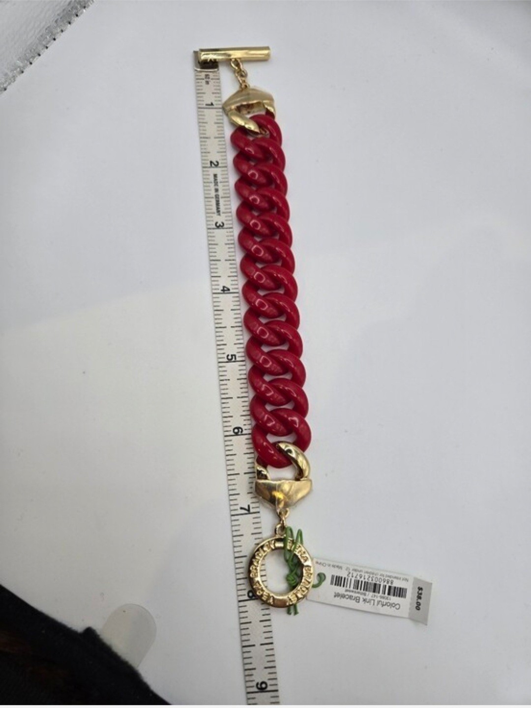 Vera Bradley Colorful Link Bracelet Gold Red Chunky Link NEW with tags