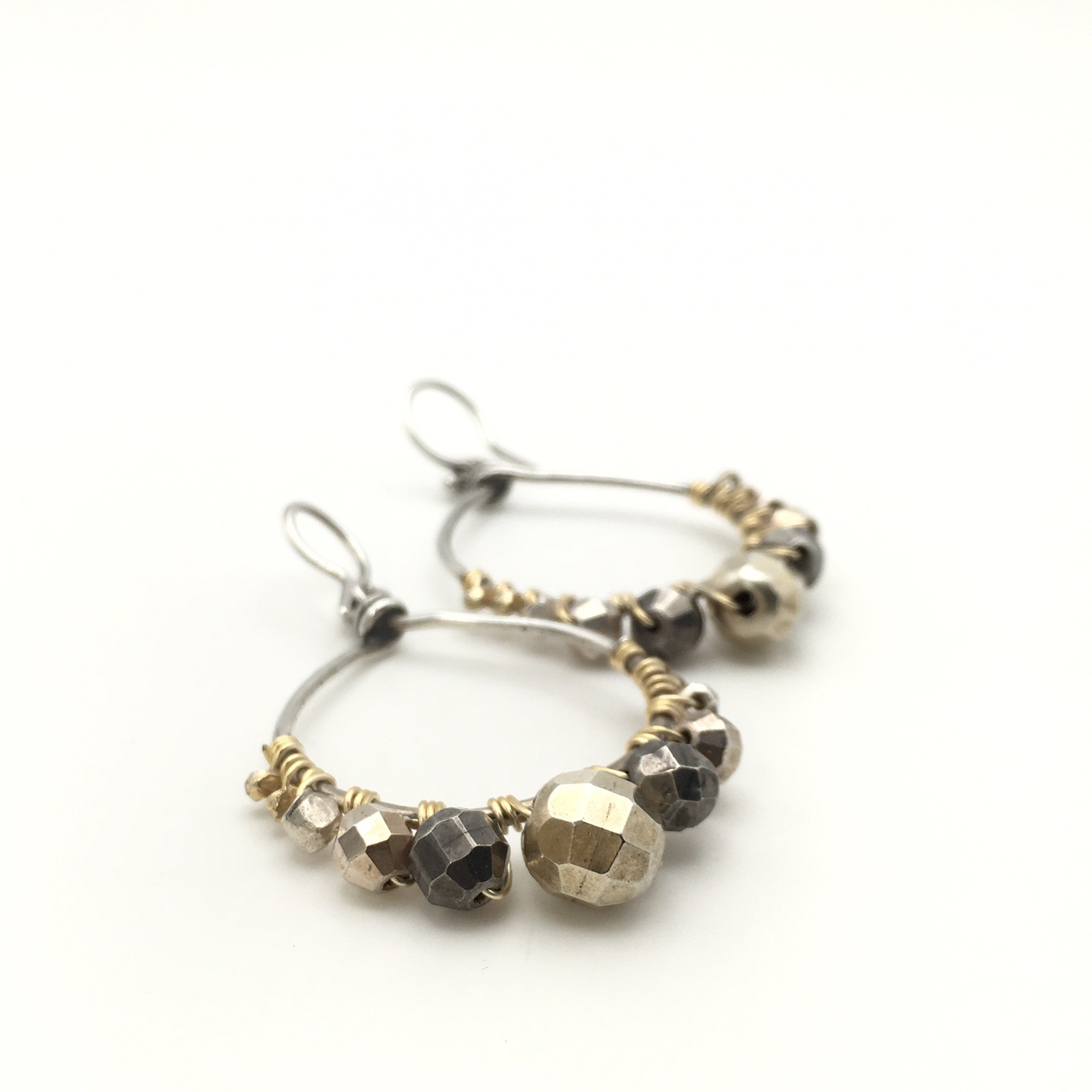 Vintage Sterling Silver Beaded Teardrop Hook Dangle Earrings 925 Tested 9.3g #10