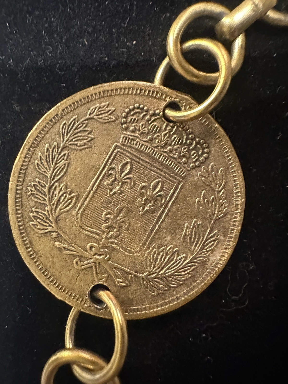 Vintage Coin Necklace Yochi New York 24 Kt Gold Plated Double Strand Link Signed
