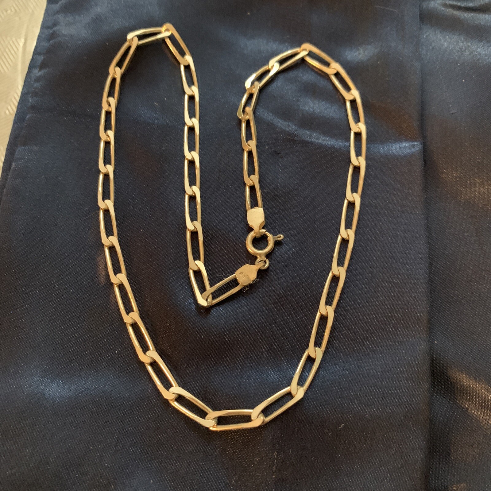 VTG 925 STERLING SILVER OVAL INTERLOCKING CHAIN LINK NECKLACE DESIGNER STYLE