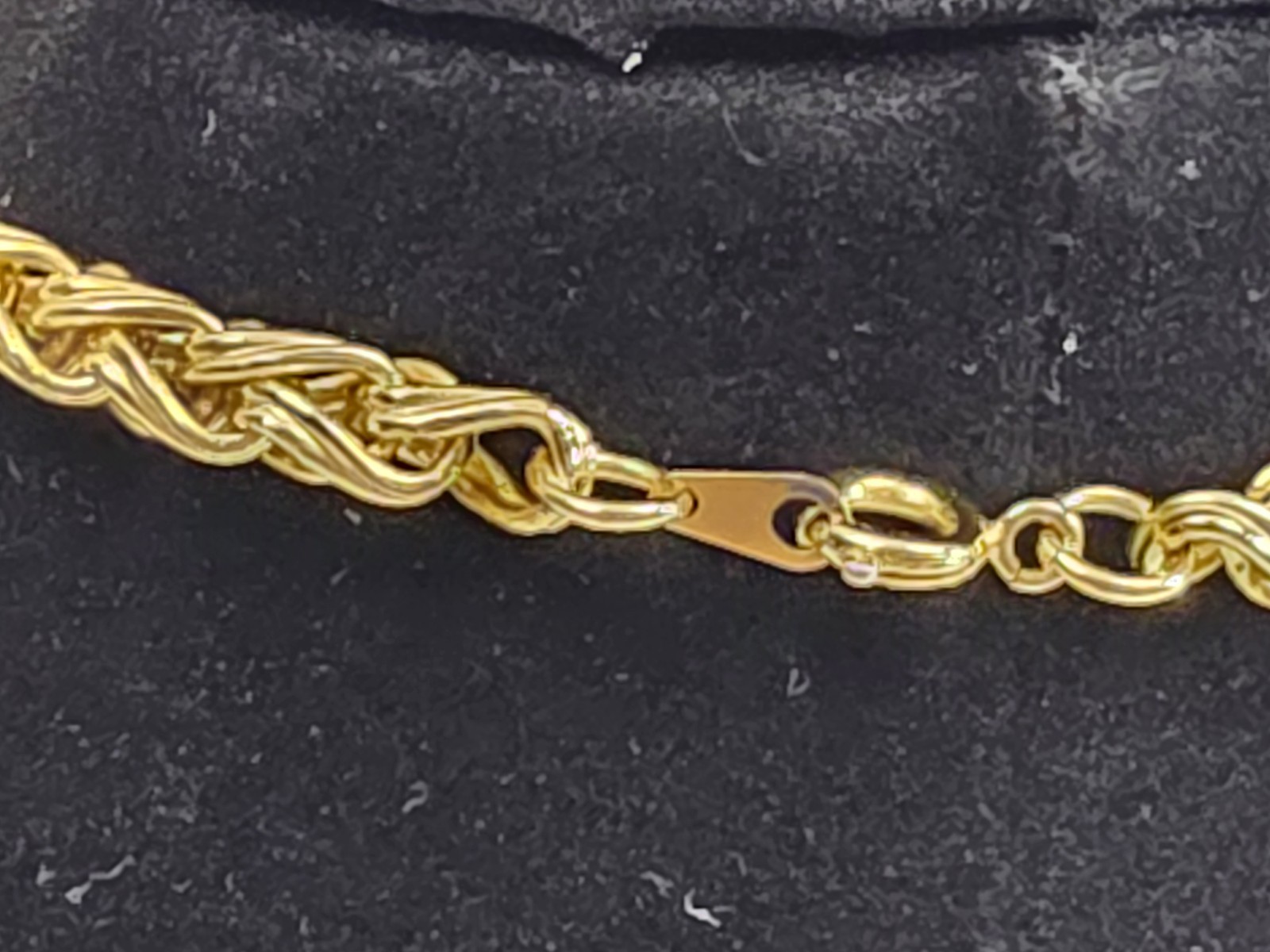 Vintage Gold Tone Wheat Chain Necklace Braided Spiga Woven Link Spring Ring