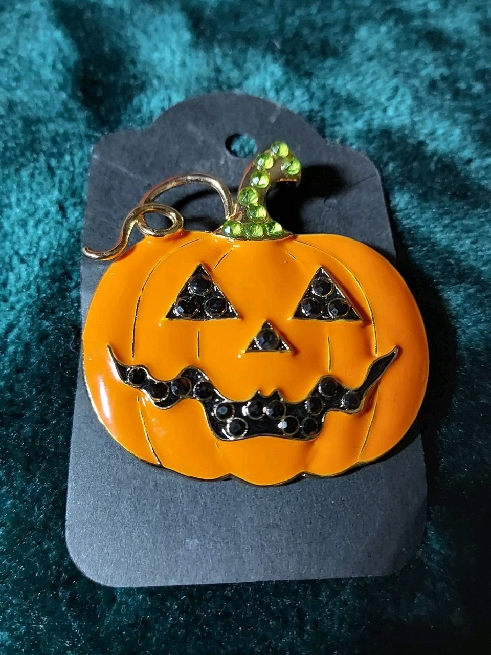 SUGARFIX by BaubleBar Jack-o-lantern Pumpkin Halloween Jeweled Enameled Brooch