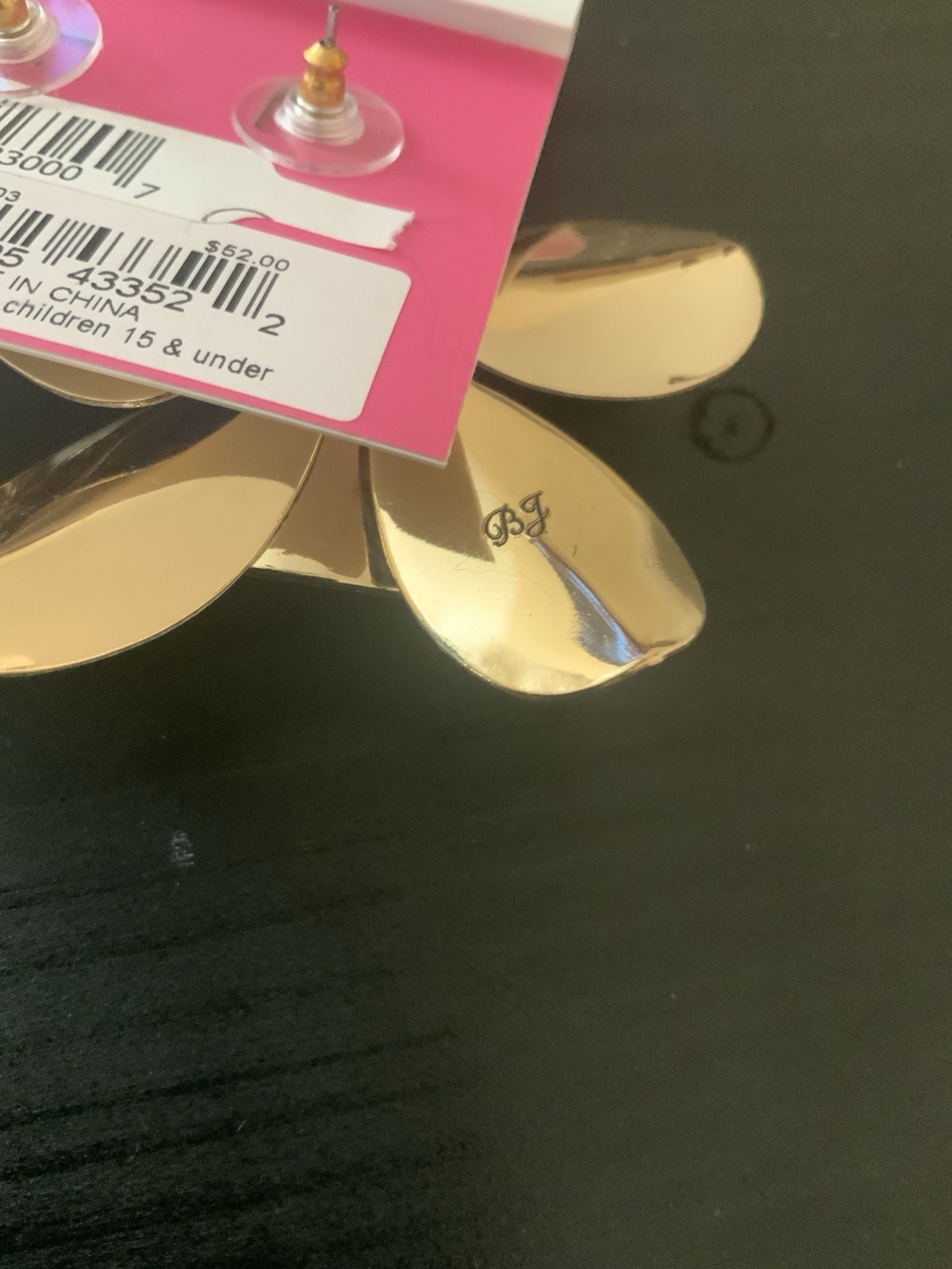 Betsey Johnson Large Purple Orchid Earrings – Rare – DP1
