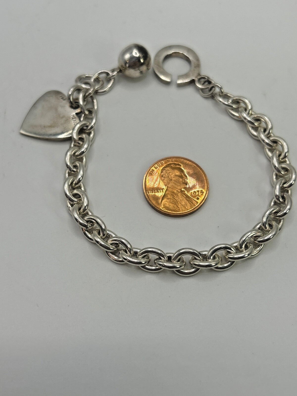 Vintage .925 Sterling Silver 6mm Link Chain 7″ Starter Charm Bracelet